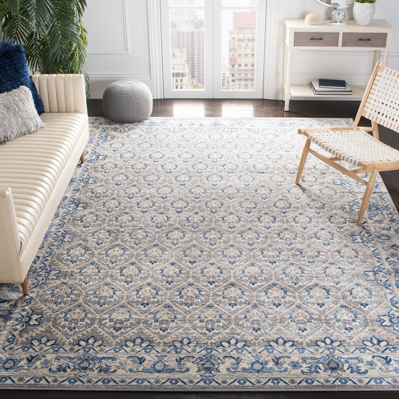 Langley Street Evart Oriental Area Rug in Light Gray/Blue & Reviews